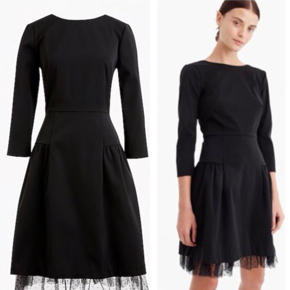 🎉 HP 🎉 NWT❣️  J. Crew Dress with Tulle Hem - Picture 1 of 6